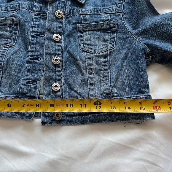 Garage Y2K Cropped Stretch Denim Jean Jacket Medium - Picture 5 of 9